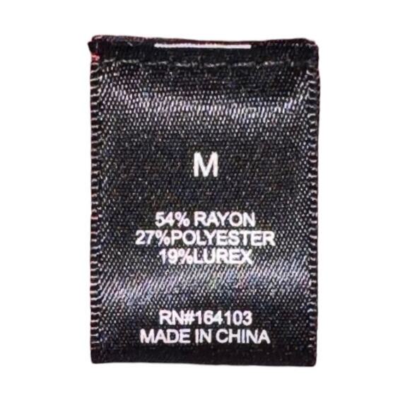 Red Mock Neck Shimmer Sweater NWT Junior Girls Medium Knit Soft Metallic - Picture 9 of 9